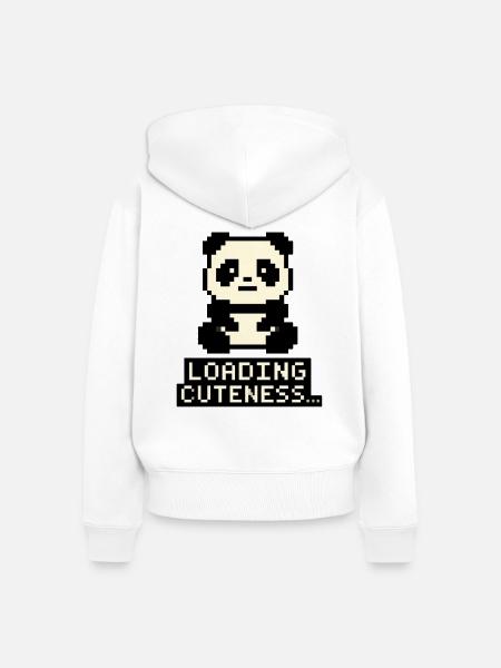 Pixelbaby Lade Cuteness - Frauen Premium Bio Zip Hoodie - Weiß