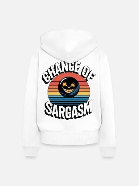 Chance of Sarcasm - Retro Grinsen - Frauen Premium Bio Zip Hoodie - Weiß