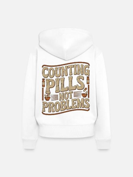 Pharmacist Student Counting Pills Pharmacy Trainee - Frauen Premium Bio Zip Hoodie - Weiß