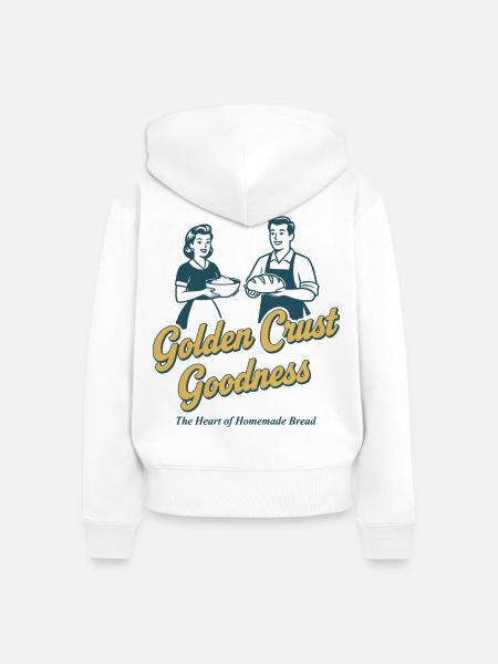 Sauerteigbrot Backen Mit Goldener Kruste - Frauen Premium Bio Zip Hoodie - Weiß