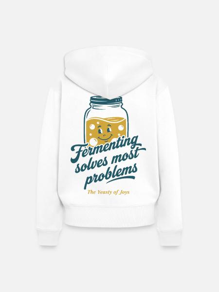 Sauerteigbrot Backen Bäcker Sauerteig - Frauen Premium Bio Zip Hoodie - Weiß