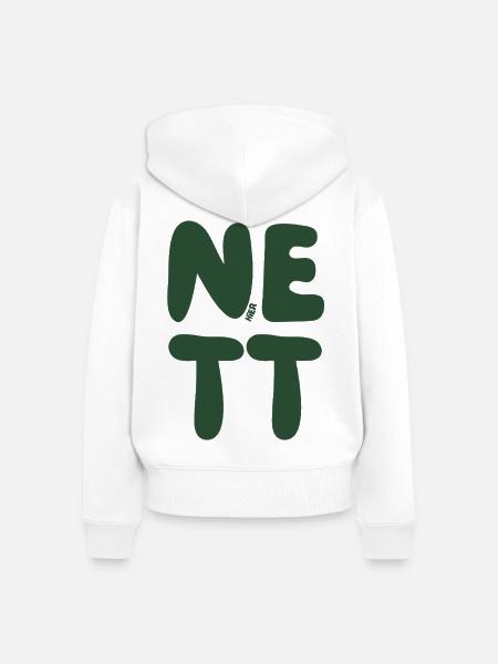 Nett hier - Frauen Premium Bio Zip Hoodie - Weiß