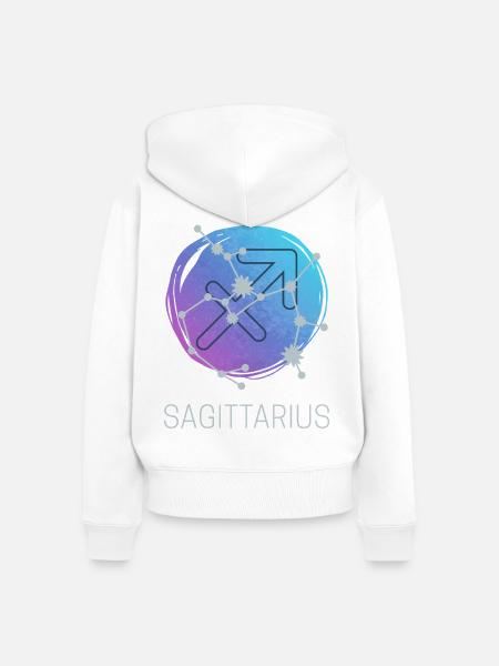 Schütze Sagittarius Sternzeichen Astrologie Design - Frauen Premium Bio Zip Hoodie - Weiß