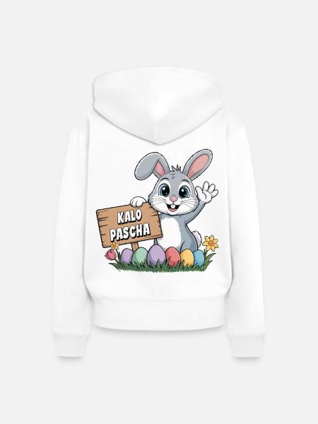 Kalo Pascha Osterhase Griechisches Ostern - Frauen Premium Bio Zip Hoodie - Weiß
