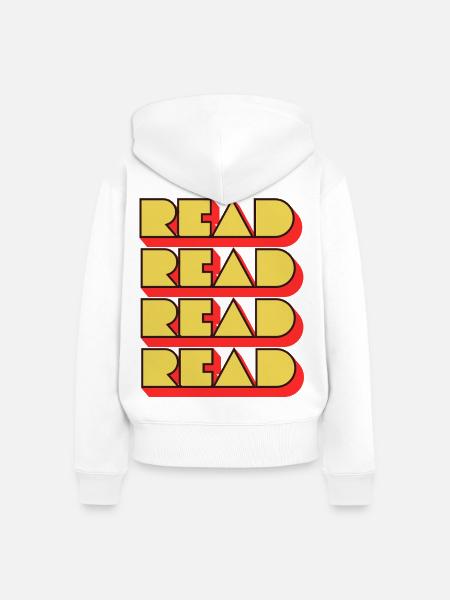 Read Design - Retro Look  - Frauen Premium Bio Zip Hoodie - Weiß