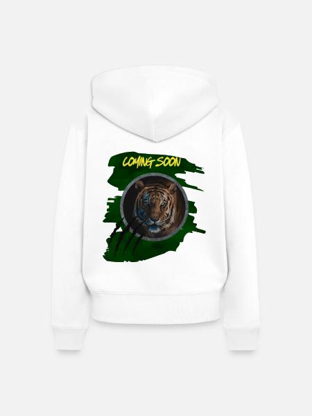 Juncle King Tiger - Frauen Premium Bio Zip Hoodie - Weiß