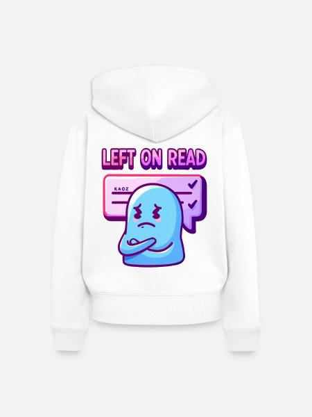 Links bei Lesen Stimmungsgeist - Frauen Premium Bio Zip Hoodie - Weiß