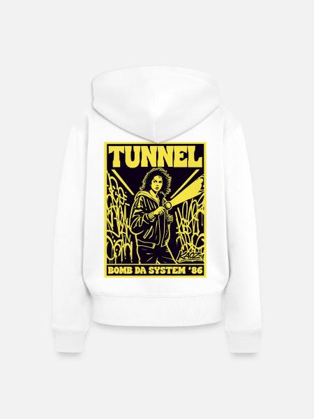 Tunnel Graffiti 86 Bomb Da System - Frauen Premium Bio Zip Hoodie - Weiß