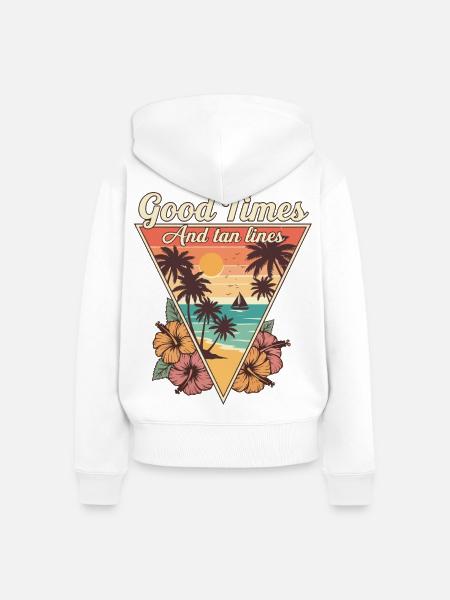 Gute Zeiten, Sonnenstrahlen - Frauen Premium Bio Zip Hoodie - Weiß
