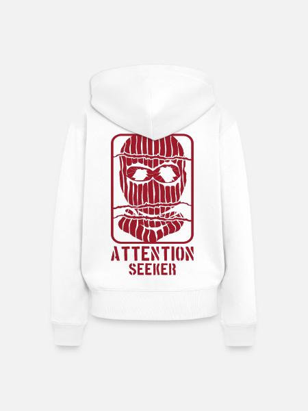 Attention Seeker Maske Rebel Style - Frauen Premium Bio Zip Hoodie - Weiß