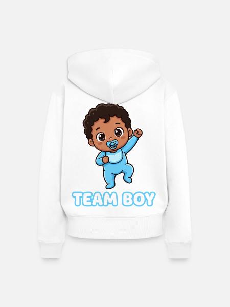 Team Boy Süßes Baby Design - Frauen Premium Bio Zip Hoodie - Weiß