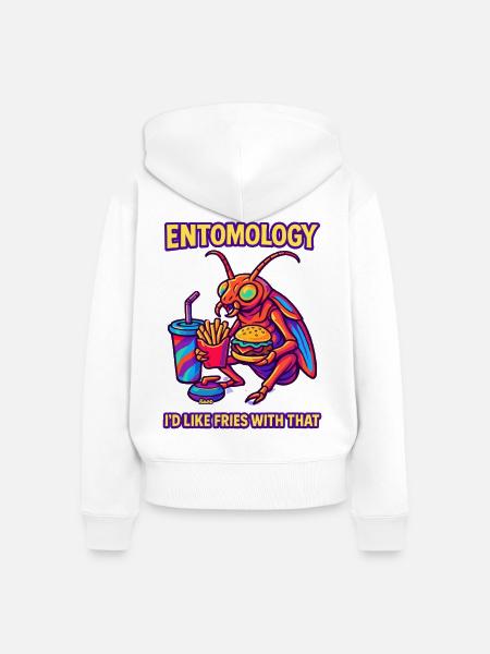 Entomology Fries Bug Tee - Frauen Premium Bio Zip Hoodie - Weiß