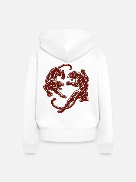 Kreis der Panther – Schattenkampf - Frauen Premium Bio Zip Hoodie - Weiß