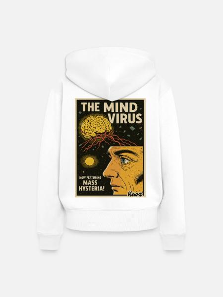 Mind Virus Poster: Massenhysterie - Frauen Premium Bio Zip Hoodie - Weiß