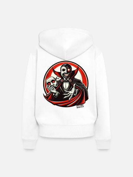 Crimson Masquerade Vampire - Frauen Premium Bio Zip Hoodie - Weiß