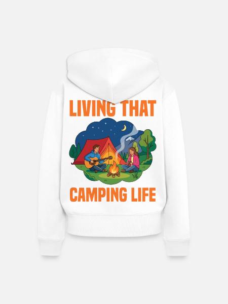 camping life - Frauen Premium Bio Zip Hoodie - Weiß