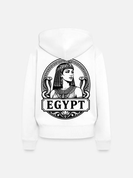 Cleopatra Egypt Königin Nil Pyramiden - Frauen Premium Bio Zip Hoodie - Weiß