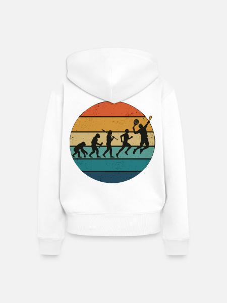 Padel Evolution Retro Spieler - Frauen Premium Bio Zip Hoodie - Weiß