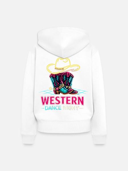 Western Dance Night - Frauen Premium Bio Zip Hoodie - Weiß