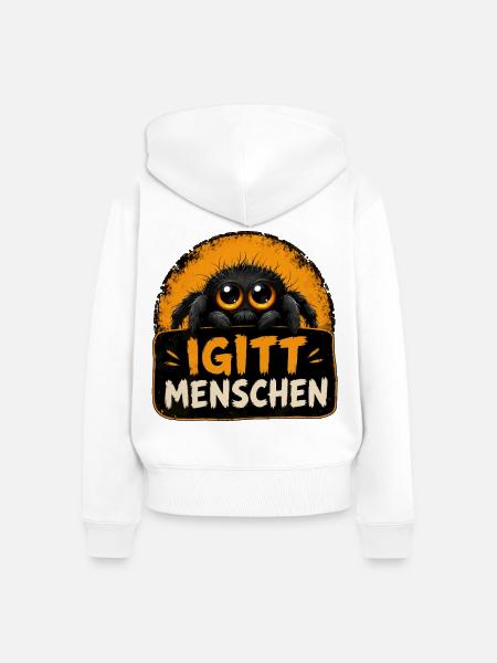 Witzige Igitt ! Menschen Spinne - Frauen Premium Bio Zip Hoodie - Weiß