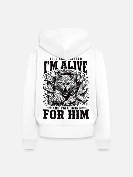 Schrödinger Katze Alive Shirt - Frauen Premium Bio Zip Hoodie - Weiß