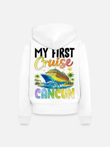 My First Cruise Cancun - Frauen Premium Bio Zip Hoodie - Weiß