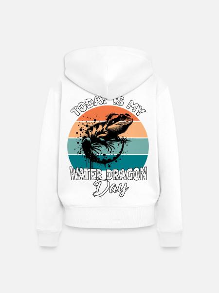 Chinesische Wasseragame - Frauen Premium Bio Zip Hoodie - Weiß