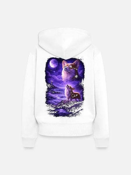 Hund Mama Hund Papa - Frauen Premium Bio Zip Hoodie - Weiß