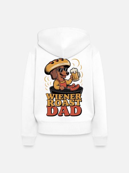 Wiener Roast Dad - Frauen Premium Bio Zip Hoodie - Weiß