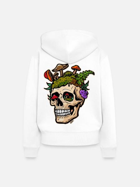 Pilzschädelgarten Pop Art - Frauen Premium Bio Zip Hoodie - Weiß