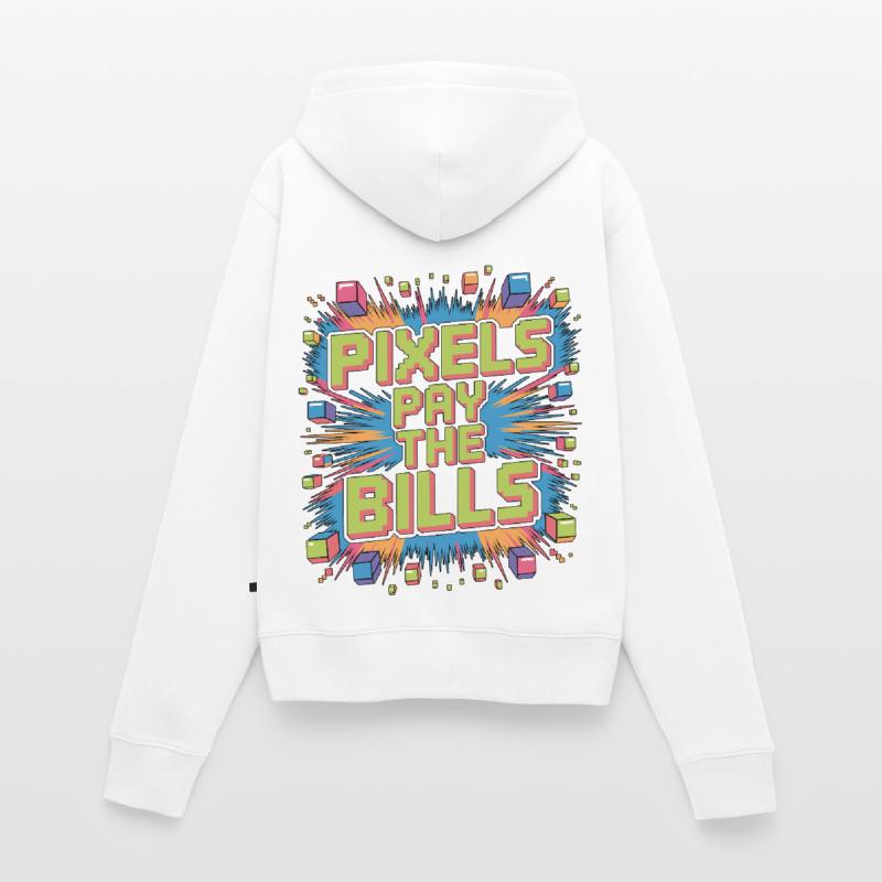 Game Developer Pixels Pay The Bills Web Developer Frauen Premium Bio Zip Hoodie