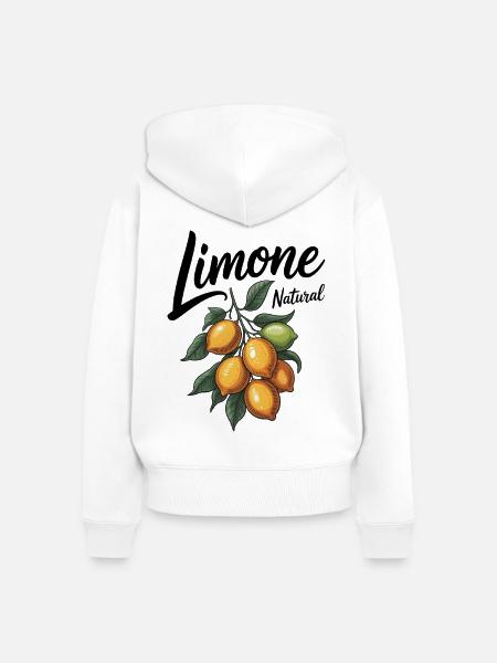 Zitronen Limone - Frauen Premium Bio Zip Hoodie - Weiß