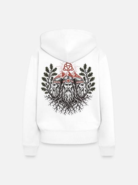 Triglav Wurzeln Emblem - Frauen Premium Bio Zip Hoodie - Weiß
