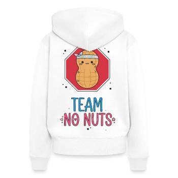 Gender Reveal Team No Nuts Babyparty Team Pink - Frauen Premium Bio Zip Hoodie - Weiß - Hinten - AI Model Female 172 light (172cm)