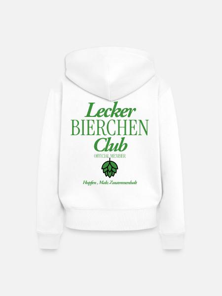 Lecker Bierchen Club - Frauen Premium Bio Zip Hoodie - Weiß