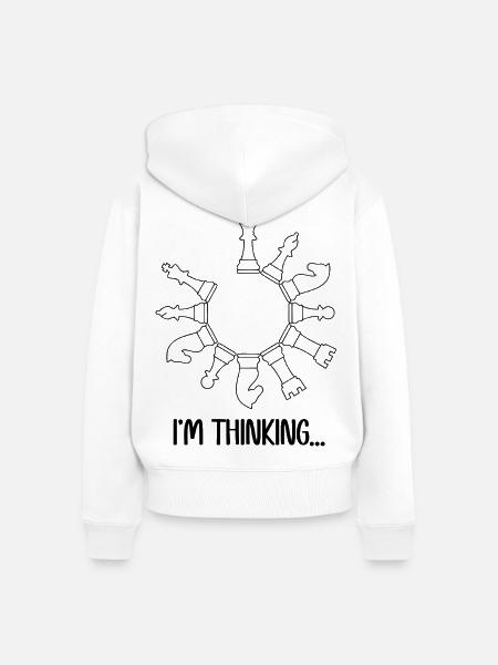 I'm Thinking Game of Chess - Frauen Premium Bio Zip Hoodie - Weiß