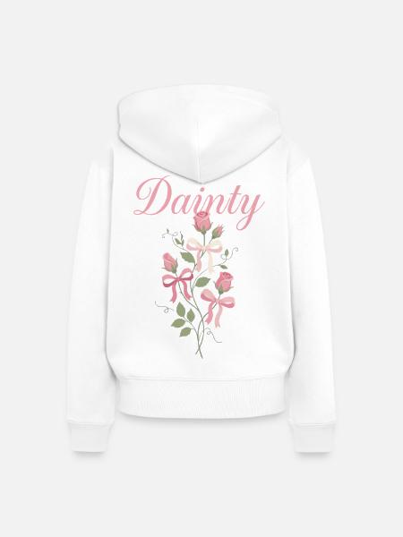 Dainty Rose Blumenstrauß - Frauen Premium Bio Zip Hoodie - Weiß