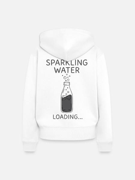 Sprudelwasser Loading Flasche - Frauen Premium Bio Zip Hoodie - Weiß