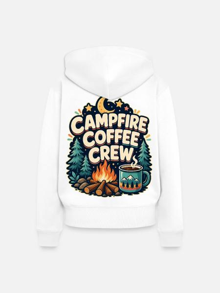 CAMPFIRE COFFEE CREW - Frauen Premium Bio Zip Hoodie - Weiß