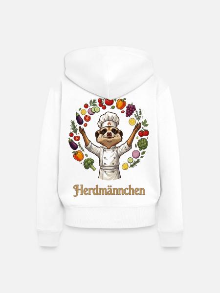 Herdmännchen Koch Gastronomie Beikoch Lustig - Frauen Premium Bio Zip Hoodie - Weiß