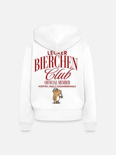 Lecker Bierchen Club - Frauen Premium Bio Zip Hoodie - Weiß