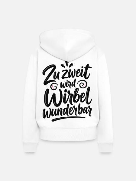 Zu zweit wird Wirbel wunderbar – Freundschaft - Frauen Premium Bio Zip Hoodie - Weiß