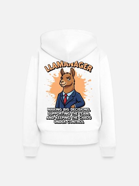 Llamanager Chef Schäff | Teamleiter | Manager CEO - Frauen Premium Bio Zip Hoodie - Weiß