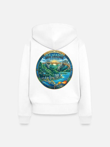 Da Nang Vietnam - Frauen Premium Bio Zip Hoodie - Weiß