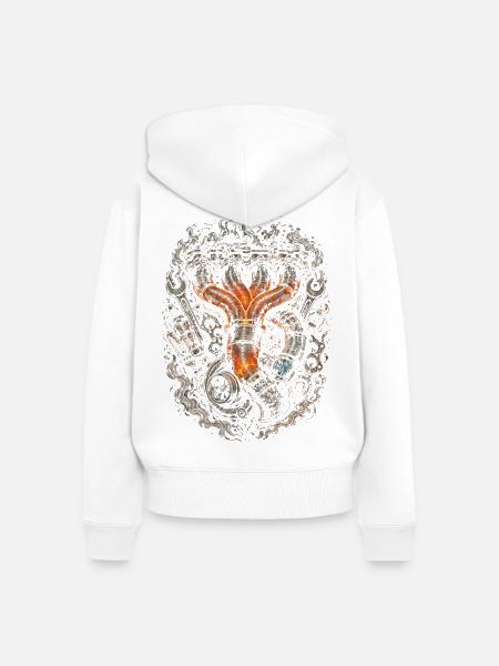 Rolling Coal - Frauen Premium Bio Zip Hoodie - Weiß