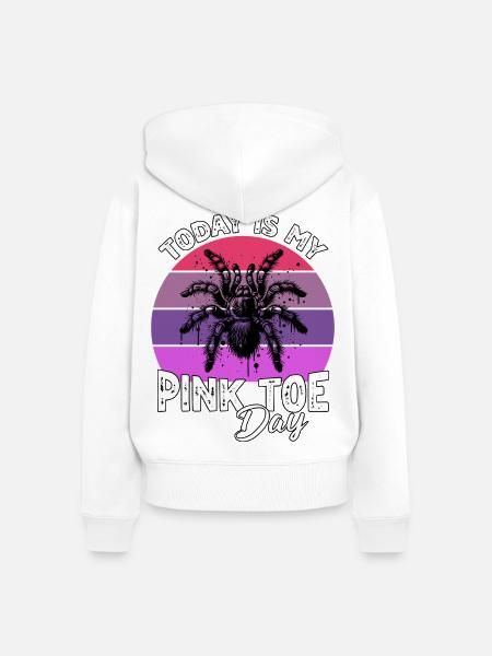 Pinkzeh Rosafuss Tarantel - Frauen Premium Bio Zip Hoodie - Weiß