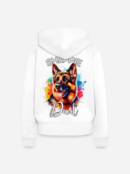 Deutscher Schäferhund Papa - Frauen Premium Bio Zip Hoodie - Weiß