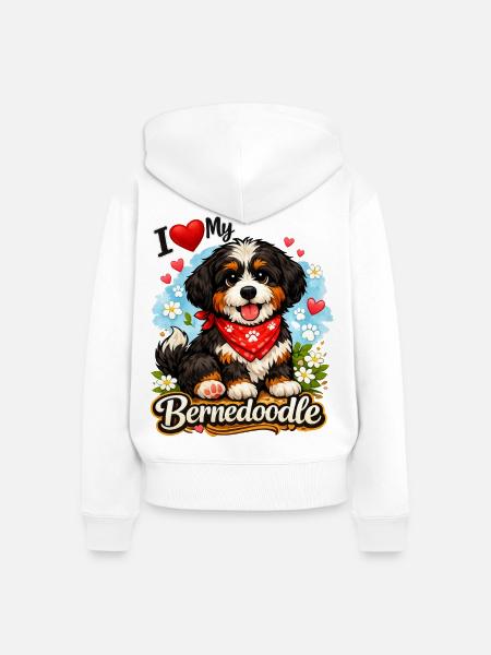 Bernedoodle - Frauen Premium Bio Zip Hoodie - Weiß