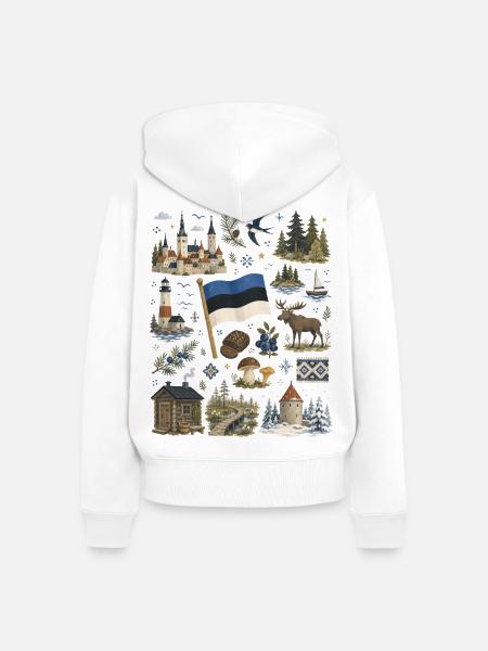 Estland | Ostsee, Wälder & Winterruhe - Frauen Premium Bio Zip Hoodie - Weiß