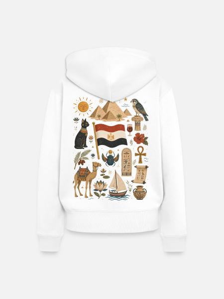 Ägypten | Pyramiden, Nil & Antike - Frauen Premium Bio Zip Hoodie - Weiß